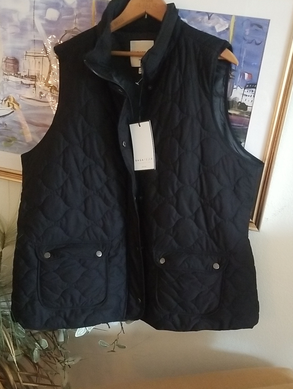 bagatelle Black Quilted Sleeveless Puffer Vest